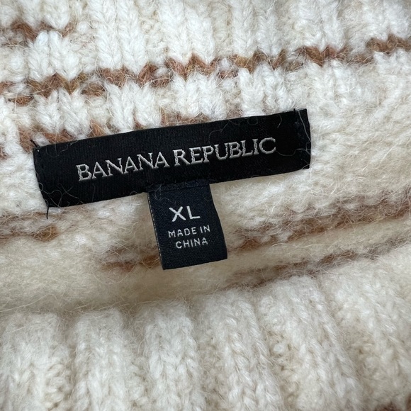 Banana Republic Wool Alpaca Blend Italian Spacedye Rib Funnel Neck Sweater - Picture 5 of 9